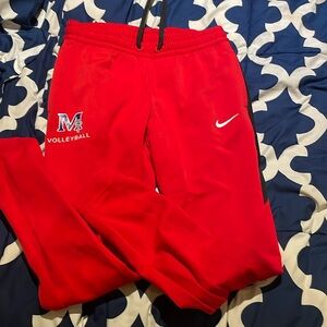 NIKE RED SWEATS WITH SMALL LOGO